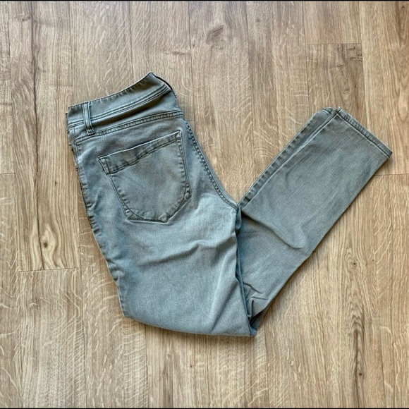 Express Army Green Skinny Ankle Crop Jeans